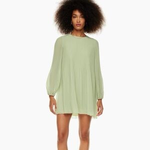 Wilfred Sage Green Pleated Mini Dress